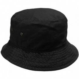 Bucket Hats Short Brim Visor Cotton Bucket Sun Hat - Black - CW11Y2Q5YT7 $10.83