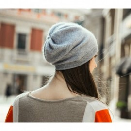 Skullies & Beanies 100% Cashmere Beanie for Women in a Gift Box- Oversized Women Beanie Hat - Grey - CB188HT82RN $35.12