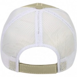 Baseball Caps Custom Trucker Mesh Back Hat Embroidered Your Own Text Curved Bill Outdoorcap - Tan/White - CV18K5KM2WG $18.34