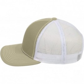 Baseball Caps Custom Trucker Mesh Back Hat Embroidered Your Own Text Curved Bill Outdoorcap - Tan/White - CV18K5KM2WG $18.34
