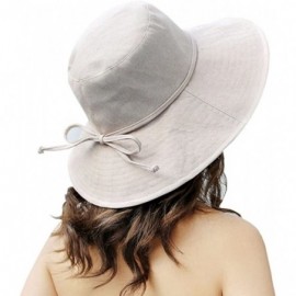 Sun Hats Womens Summer Foldable Cotton - Beige - CO18CY8NC2M $14.43
