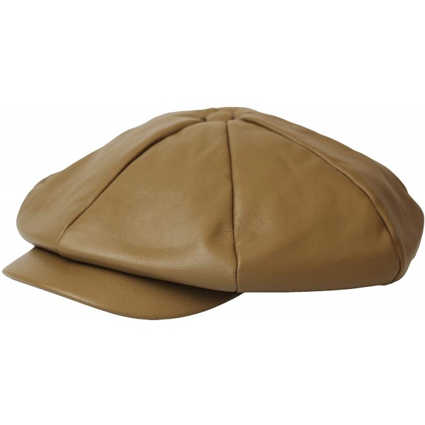 Newsboy Caps Newsboy Hat Cabbie Beret Driving Applejack Cap Faux Leather LDG1223 - Yellow - C518Y04UW63 $20.33