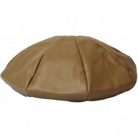 Newsboy Caps Newsboy Hat Cabbie Beret Driving Applejack Cap Faux Leather LDG1223 - Yellow - C518Y04UW63 $20.33