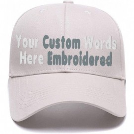 Baseball Caps DIY Embroidered Baseball Hat-Custom Personalized Trucker Cap-Add Text(Single Or Double Line) - Creamy-white - C...