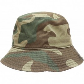 Bucket Hats Summer 100% Cotton Stone Washed Packable Outdoor Activities Fishing Bucket Hat. - Woodland - CG182AKDHK9 $10.24