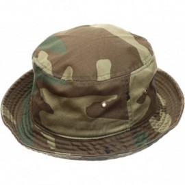 Bucket Hats Summer 100% Cotton Stone Washed Packable Outdoor Activities Fishing Bucket Hat. - Woodland - CG182AKDHK9 $10.24