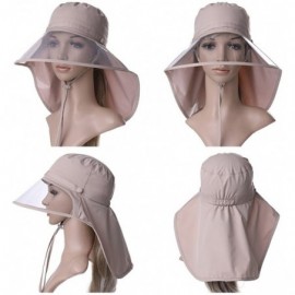 Rain Hats Women Waterproof Rain Hat Protection Chin Strap Trasparent Visible Visor - 99046_khaki Beige - CT18RR5GGWI $21.26
