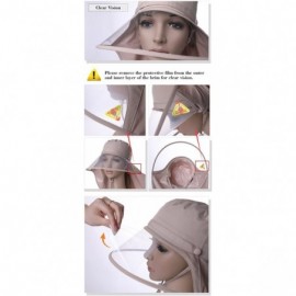 Rain Hats Women Waterproof Rain Hat Protection Chin Strap Trasparent Visible Visor - 99046_khaki Beige - CT18RR5GGWI $21.26