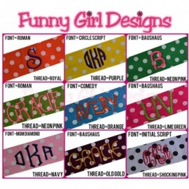 Headbands Personalized Monogrammed POLKA DOT Cotton Stretch Headband EMBROIDERED WITH YOUR CUSTOM NAME - CM123EPY7LH $8.52
