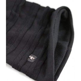 Skullies & Beanies Vintage Horizontal Long Slouchy Baggy Beanie Cross Badge Lined Winter Hat - Black - CE126ILST4Z $8.97