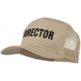 Baseball Caps Director Embroidered Mesh Back Cap - Khaki - CK18WMOWWO3 $23.54