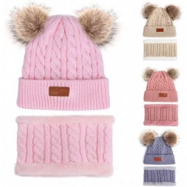 Skullies & Beanies Winter Toddler Crochet Toboggan Earflap - Child-2 Pink - CG19340Q4QE $10.61