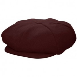 Newsboy Caps Mens Melton Wool 8 Panel Applejack Newsboy Baker Boy Cap Made in USA - Burgundy - C91267ZUPDF $26.19