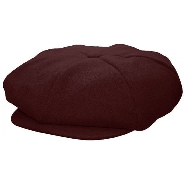 Newsboy Caps Mens Melton Wool 8 Panel Applejack Newsboy Baker Boy Cap Made in USA - Burgundy - C91267ZUPDF $26.19