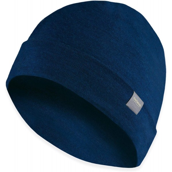 Skullies & Beanies Unisex Merino Wool Cuff Beanie Hat - Choose Your Color - Navy - CL18K0WXE26 $17.45