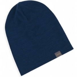Skullies & Beanies Unisex Merino Wool Cuff Beanie Hat - Choose Your Color - Navy - CL18K0WXE26 $17.45