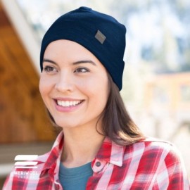 Skullies & Beanies Unisex Merino Wool Cuff Beanie Hat - Choose Your Color - Navy - CL18K0WXE26 $17.45