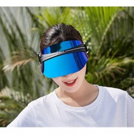 Sun Hats Plastic Sun Visor UV Hat Protection Cap Hologram Wide Brim Outdoor Sports Headband Cap - Pink - CQ18UCGL7RA $15.82