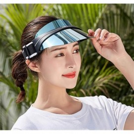 Sun Hats Plastic Sun Visor UV Hat Protection Cap Hologram Wide Brim Outdoor Sports Headband Cap - Pink - CQ18UCGL7RA $15.82