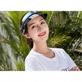 Sun Hats Plastic Sun Visor UV Hat Protection Cap Hologram Wide Brim Outdoor Sports Headband Cap - Pink - CQ18UCGL7RA $15.82