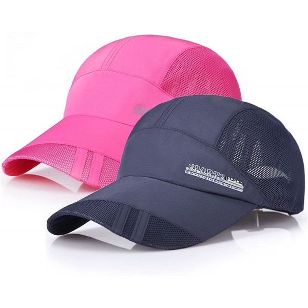 Baseball Caps New UV Quick-Drying Waterproof Baseball Cap Outdoor Lightweight UV Protection Hats - Rose Red+navy - CU18EWAAL2...