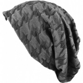 Skullies & Beanies Warm Soft Baggy Fleece Lined Long Slouchy Beanie Hat - Dark Grey - CO127OEMF45 $10.47