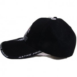 Baseball Caps Native American Eagle Indian Native Pride Shadow Black Ball Cap 3D Embroidered Hat - CP186DUQCER $8.86