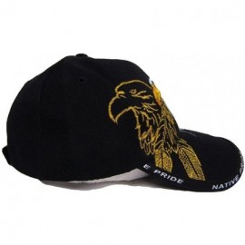 Baseball Caps Native American Eagle Indian Native Pride Shadow Black Ball Cap 3D Embroidered Hat - CP186DUQCER $8.86