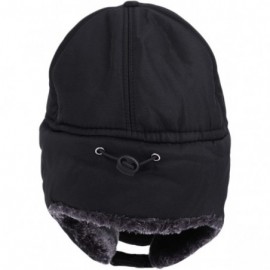 Balaclavas Faux Fur Cap Hat Visor Windproof Ski Balaclava Cover Men Women - Black - CG18A62CE8L $12.04