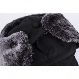 Balaclavas Faux Fur Cap Hat Visor Windproof Ski Balaclava Cover Men Women - Black - CG18A62CE8L $12.04