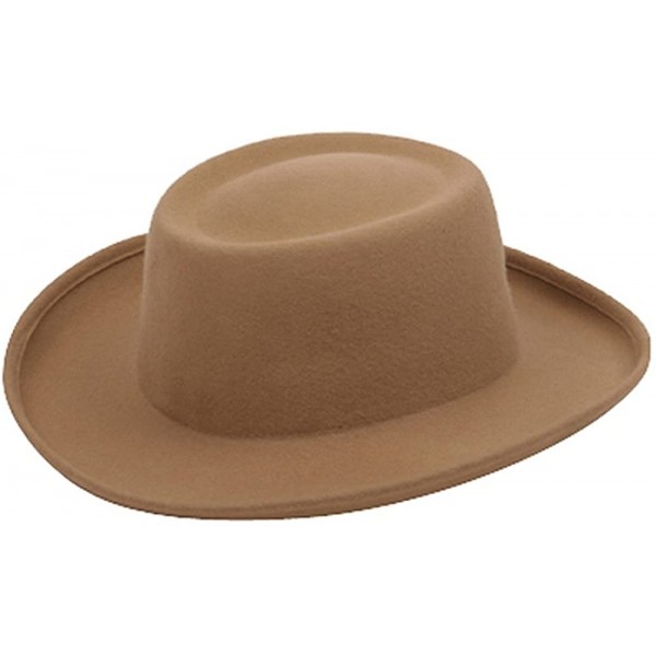 Fedoras Women's Gambler Felt Hat - Camel - C712O0WMW5E $44.49