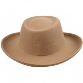 Fedoras Women's Gambler Felt Hat - Camel - C712O0WMW5E $44.49