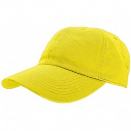 Baseball Caps Baseball Caps Dad Hats 100% Cotton Polo Style Plain Blank Adjustable Size - Yellow - CJ18HYXZAAZ $20.81