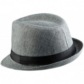 Fedoras Fedora Hats for Women Men-Braid Straw Short Brim Jazz Panama Cap - 01-light Blue - CZ12GBK4Z87 $14.75