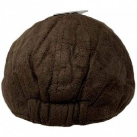 Newsboy Caps Women Men Unisex Suede Duckbill Ivy Hat Cap with Elastic Band at The Back - Brown - CE18Q08NUK2 $13.74
