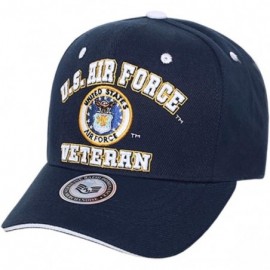 Baseball Caps US Air Force Veteran Embroidered Baseball Cap Hat (Navy Blue) - CT11IGKD0FZ $45.00