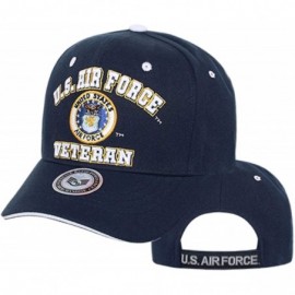 Baseball Caps US Air Force Veteran Embroidered Baseball Cap Hat (Navy Blue) - CT11IGKD0FZ $26.88