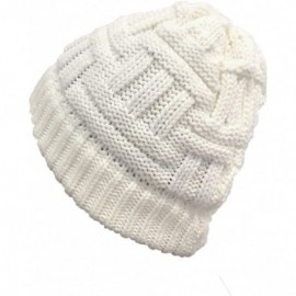 Skullies & Beanies New Women Keep Warm Winter Casual Knitted Hat Wool Hemming Hat Ski Hat - White5 - CN1932KY372 $19.04