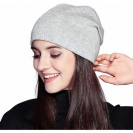 Skullies & Beanies Classic Winter Beanie for Women Solid Unique Knitted Hats Watch Cap Toboggan - Light Grey - CI18WZZLDD5 $9.72