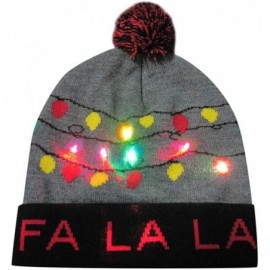 Bomber Hats LED Light-up Knitted Hat Ugly Sweater Holiday Xmas Christmas Beanie Cap - D - C018ZMQUDQ0 $11.64