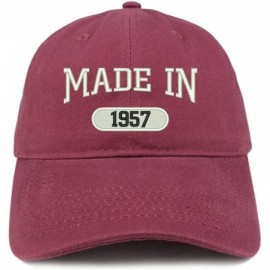 Baseball Caps Made in 1957 Embroidered 63rd Birthday Brushed Cotton Cap - Maroon - CW18C9K4ISA $21.98