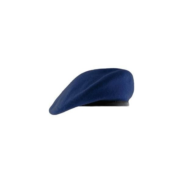 Berets Unlined Beret with Leather Sweatband (6 3/4- Bright Royal) - C911WV9WWIN $19.63