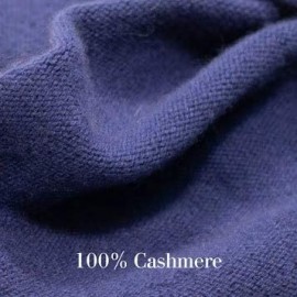 Skullies & Beanies Women's Winter 100% Pure Cashmere Beanie hat with Detachable Real Fur Pompom - Navy Blue - CX1939LDDNM $42.55