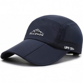 Baseball Caps Unisex Baseball Cap UPF 50 Unstructured Hat with Foldable Long Large Bill - A-dark Blue-m/L - C512KJ1YMAT $12.15