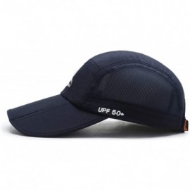 Baseball Caps Unisex Baseball Cap UPF 50 Unstructured Hat with Foldable Long Large Bill - A-dark Blue-m/L - C512KJ1YMAT $12.15