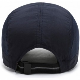 Baseball Caps Unisex Baseball Cap UPF 50 Unstructured Hat with Foldable Long Large Bill - A-dark Blue-m/L - C512KJ1YMAT $12.15