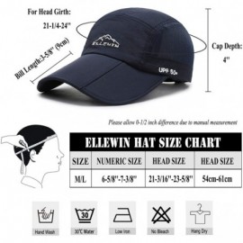 Baseball Caps Unisex Baseball Cap UPF 50 Unstructured Hat with Foldable Long Large Bill - A-dark Blue-m/L - C512KJ1YMAT $12.15