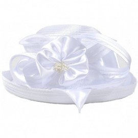 Bucket Hats Lady Church Derby Dress Cloche Hat Fascinator Floral Tea Party Wedding Bucket Hat S051 - S710-white - CG18COZ703H...