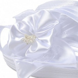 Bucket Hats Lady Church Derby Dress Cloche Hat Fascinator Floral Tea Party Wedding Bucket Hat S051 - S710-white - CG18COZ703H...