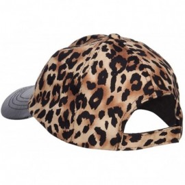 Baseball Caps Leopard Print Cap with Leather Bill - Brown - CF12FV9472D $25.02